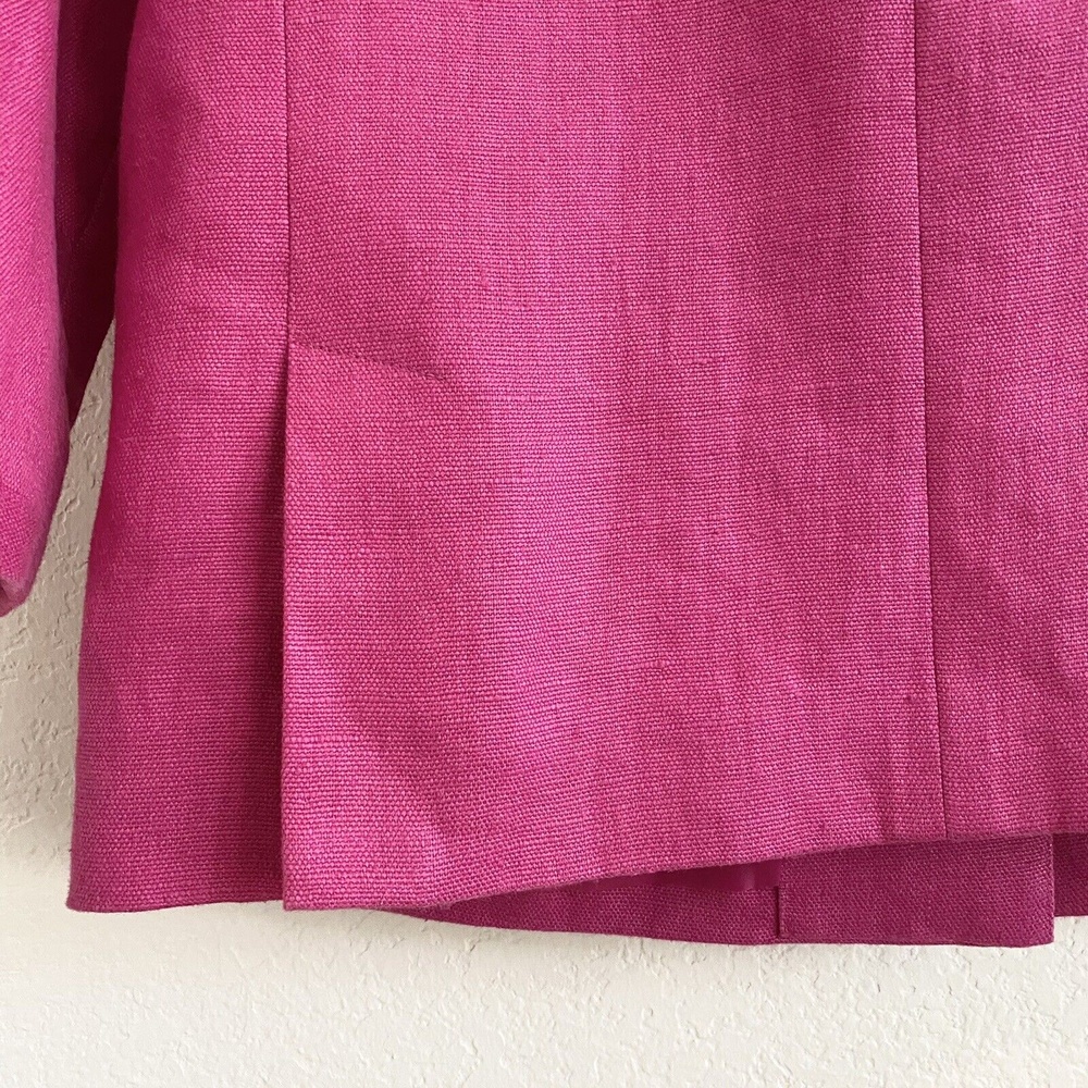 Talbots -Sz 2 Hot Pink Fab Jackie Linen 2 Button Swing Jacket Blazer Linen Coat - Picture 9 of 12